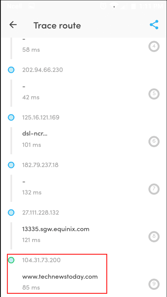 How to Find IP Address of Website 18 Fing-App-Trace-Route-Result-576x1024