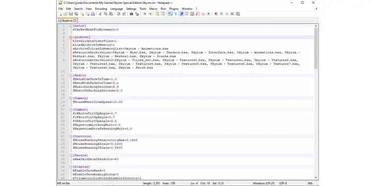 How to Enable and Access Skyrim Crash Logs 3 Skyrim-ini