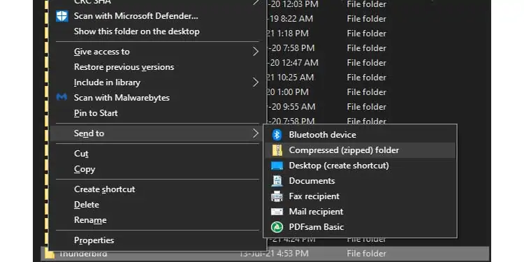 How to Backup and Restore Thunderbird Emails, Profiles, and Settings 23 Thunderbird_zipping