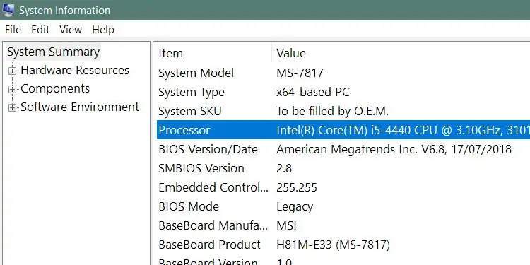 processorInfo