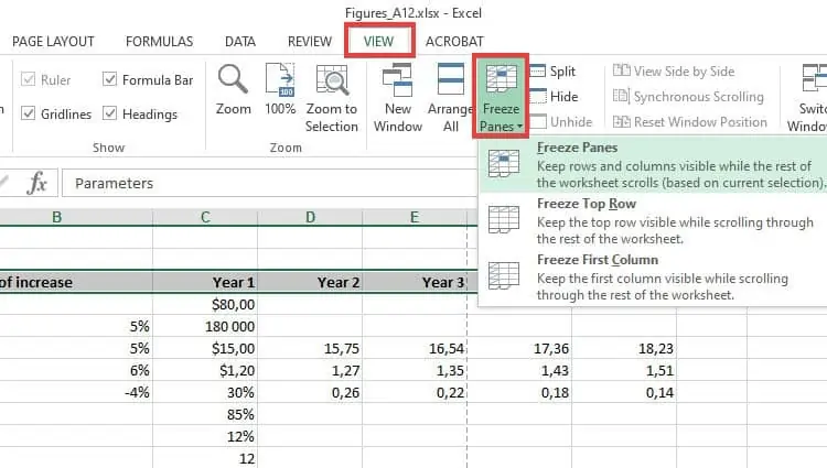 20 Things to Do in Excel That Will Make You an Expert 8 Freeze-Panes