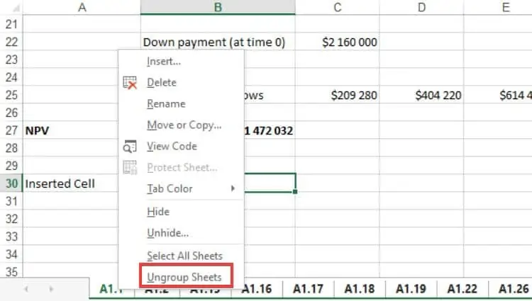 20 Things to Do in Excel That Will Make You an Expert 7 Ungroup-Sheets