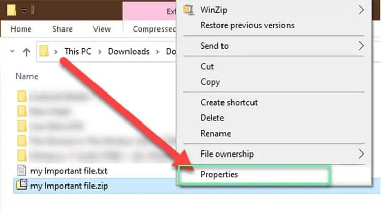 How To Password Protect A Zip File - Step By Step Guide 28 file-properties