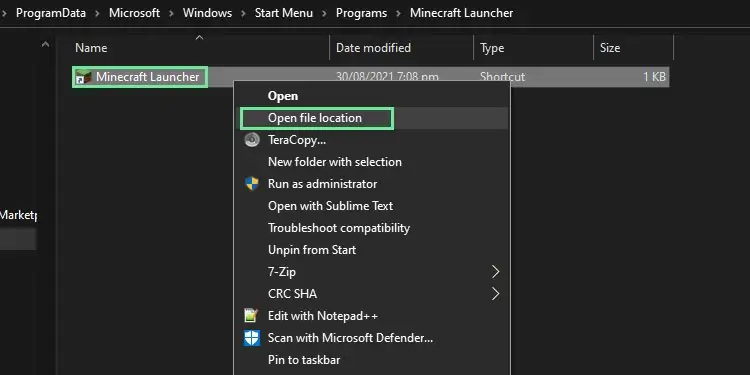 Quick 11 Solutions to Minecraft Launcher Not Working 16 minecraft_exe_file-location_