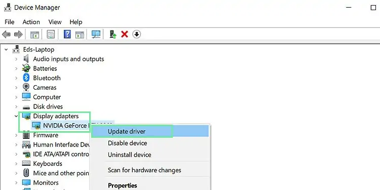Quick 11 Solutions to Minecraft Launcher Not Working 13 win10-devmgr-graphics-driver-update