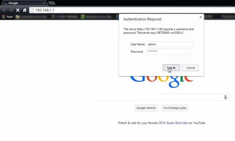 Netgear-Login-page