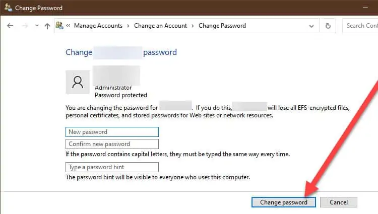 How to Fix "Not Enough Storage Is Available to Process This Command" 16 control-panel-user-pass-change