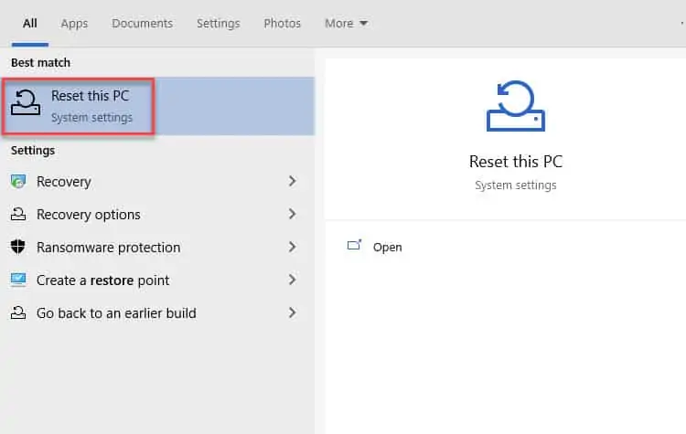 How to Fix "Not Enough Storage Is Available to Process This Command" 32 reset-PC-app
