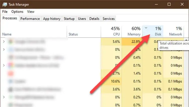 How to Fix "Not Enough Storage Is Available to Process This Command" 3 taskmanager-disk-usage
