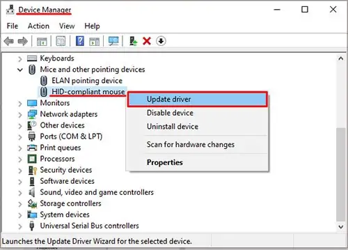 Mouse Cursor Disappeared in Windows? 14 Ways To Fix 4 Update-mouse-driver