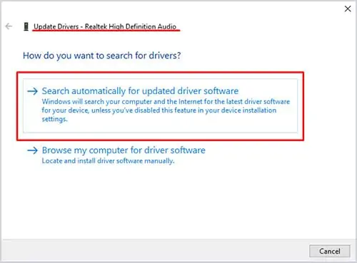 How to Fix Realtek Audio Not Working in Windows 11 15 audio-search-automatically-forr-drivers
