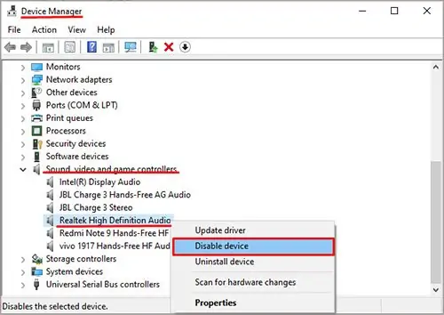 How to Fix Audio Service Not Running 54 disable-audio-device