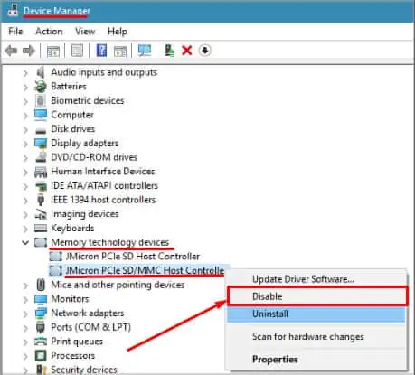 Your Computer Won't Read SD Cards? 7 Ways to Fix It 9 disable-sd