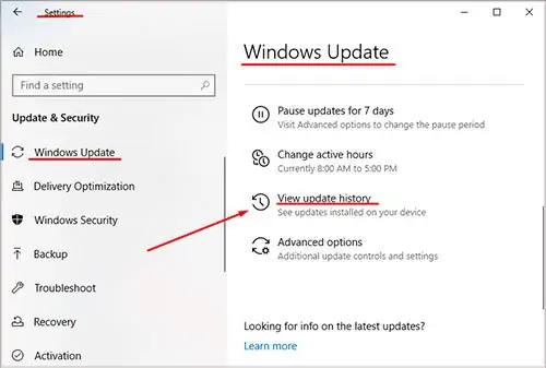 How to Fix "Critical Error Your Start Menu Isn't Working" 4 view-update-history