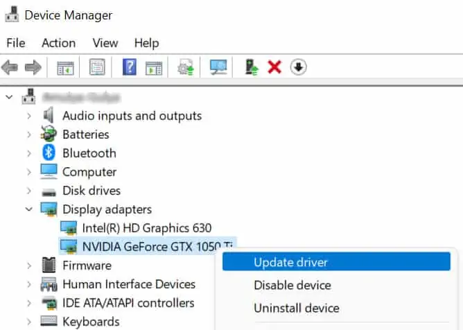 How To Fix Result Code: E_FAIL (0x80004005) 18 Device-manager-Graphics-update