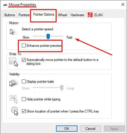 Why Is My Mouse Moving on Its Own? 9 Ways To Fix It 11 Mouse-properties-pointer-options