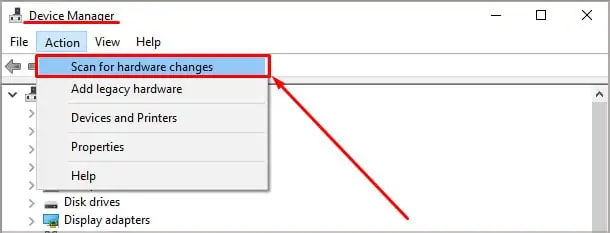 Why Is My Mouse Moving on Its Own? 9 Ways To Fix It 16 action-scan-for-hardware-changes