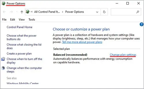 Computer Won’t Wake Up From Sleep - 13 Permanent Fixes 20 change-plan-settings