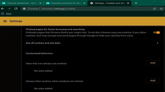 Why Is My Youtube Comments Not Showing? 10 Ways To Fix 17 chrome-site-data-section-final-e1641107971143