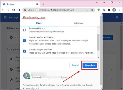 Youtube Videos Not Playing - 6 Ways To Fix 2 clear-data-chrome