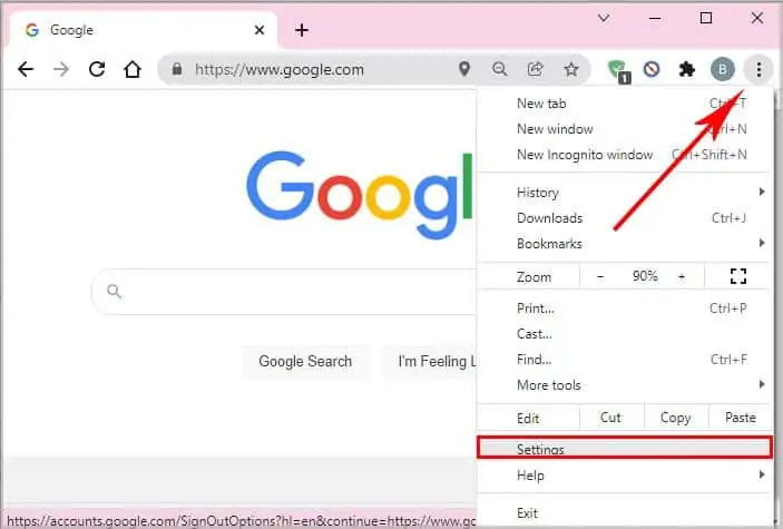Google Chrome Not Saving Passwords - 13 Ways To Fix It 23 click-on-three-dots-and-settings