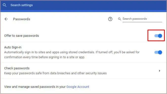 Google Chrome Not Saving Passwords - 13 Ways To Fix It 25 offer-to-save-password