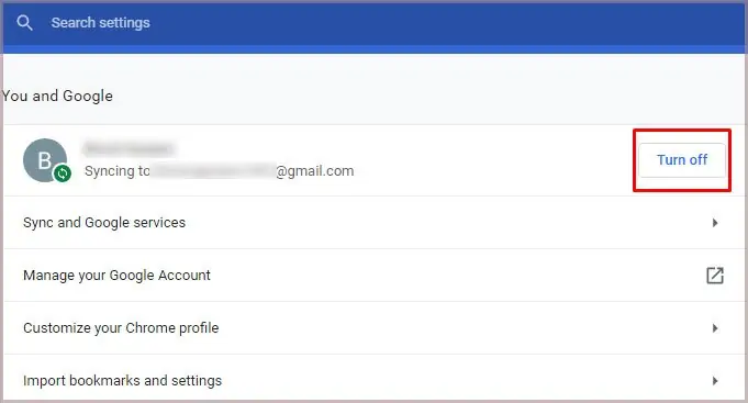 Google Chrome Not Saving Passwords - 13 Ways To Fix It 27 turn-off-sync2