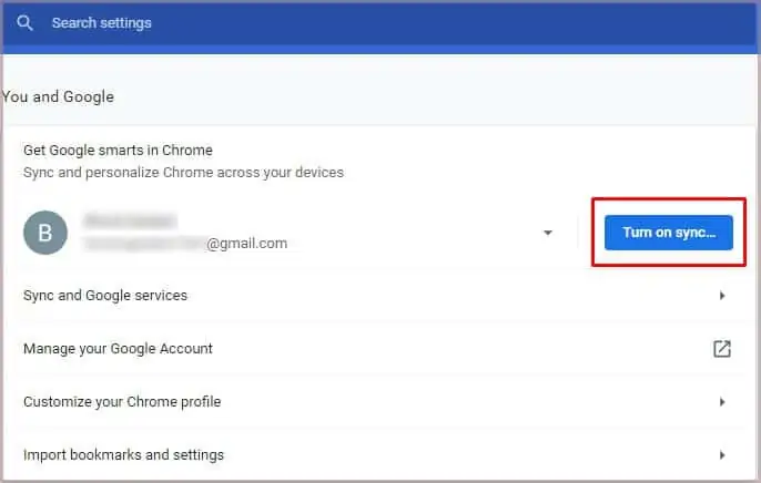 Google Chrome Not Saving Passwords - 13 Ways To Fix It 28 turn-on-sync1
