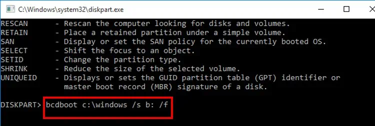 bcdboot