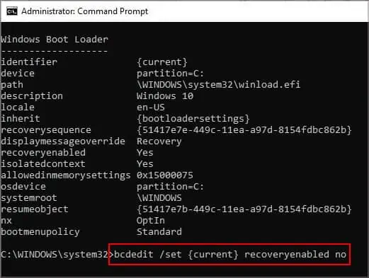 How to Fix Windows 10 Stuck on Preparing Automatic Repair Loop 11 bcdedit-command