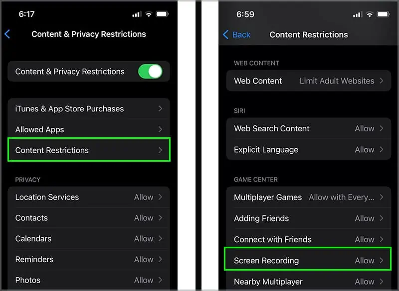 Why Isn't My Screen Record Working? How to Fix It 32 content-restrictions-screen-recording