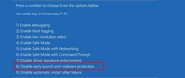 How to Fix Windows 10 Stuck on Preparing Automatic Repair Loop 18 disable-early-launch-antimalware-protection
