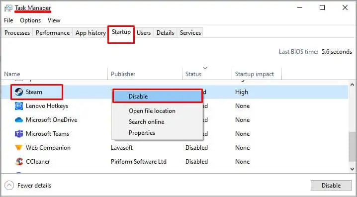 Fix: ntoskrnl.exe BSOD in Windows 14 disable-steam-on-startup