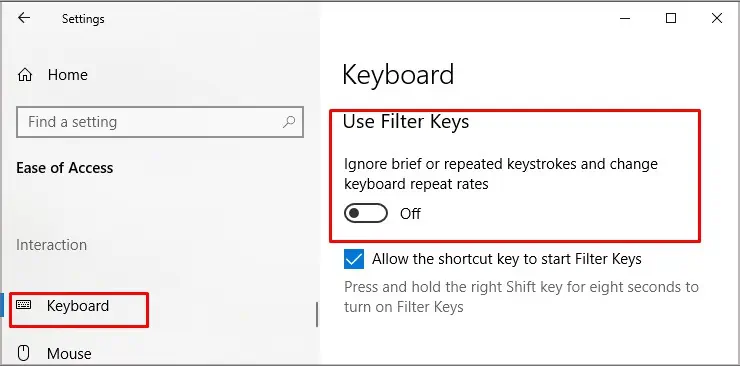Why Is My Windows Key Not Working? How to Fix it 22 filter-keys-off