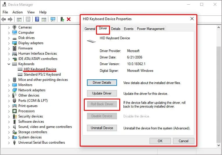 Why Is My Windows Key Not Working? How to Fix it 30 rollback-keyboard-driver