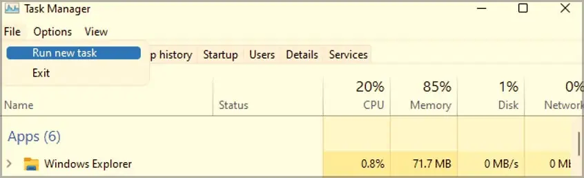 How to Fix “User Profile Service Failed the Sign In” 24 run-new-task