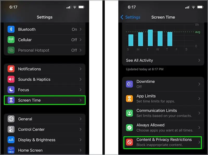 Why Isn't My Screen Record Working? How to Fix It 31 screen-time-content-and-privacy