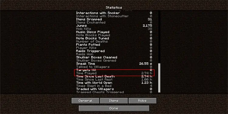 How Many Hours Do I Have In Minecraft 1 time-played