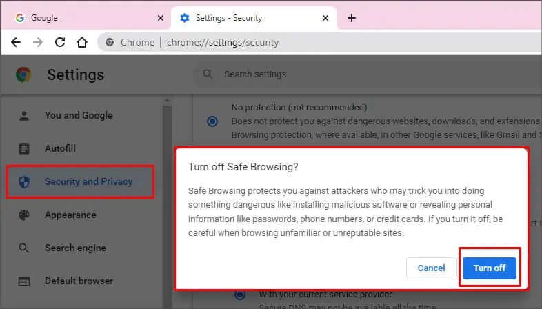 turn-off-safe-browsing