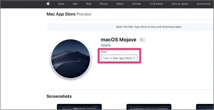 macOS Update Stuck? Here's How to Fix It 18 view-in-mac-store