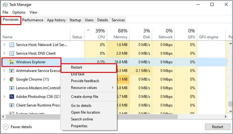 Fix: This Action Cannot Be Completed Because the File Is Open 17 windows-explorer-restart