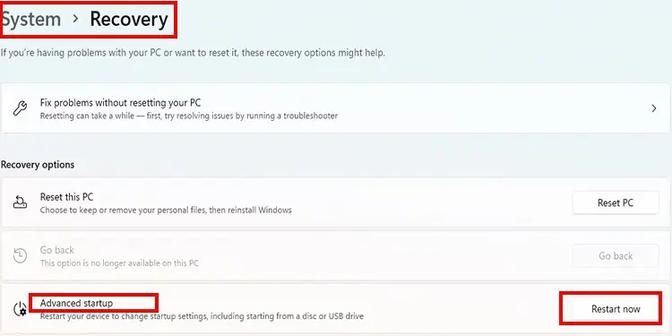 Volume Key Not Working? Try these Fixes 11 Advanced-startup-to-reach-firmware-settings