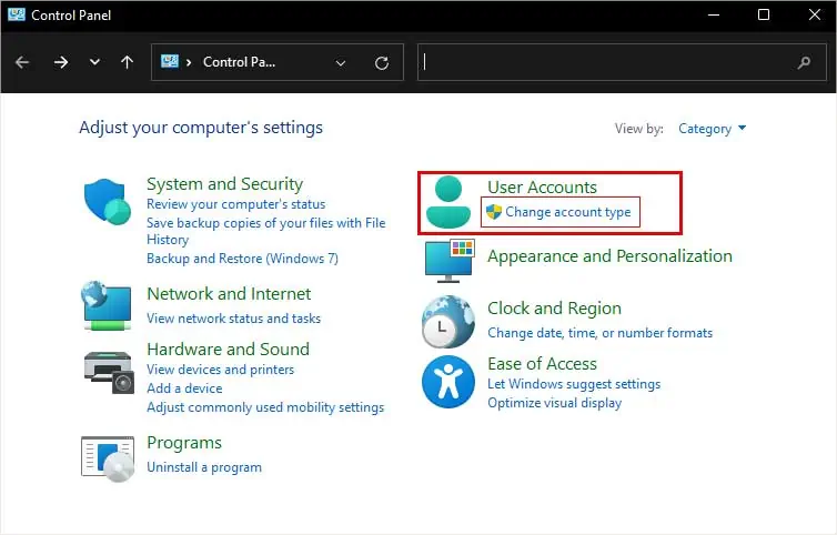Control-Panel-User-Account