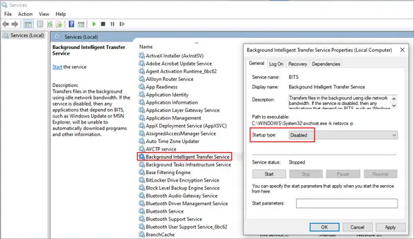 What is DISM Host Servicing Process? How to Fix High CPU Usage 4 Disable-BITS-Background-Intelligent-Transfer-Service