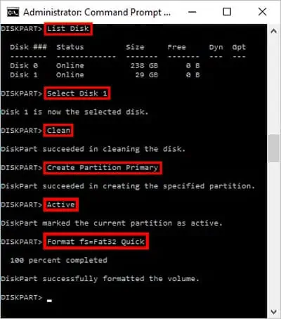 How To Install Windows 11 From USB 2 Disk-part-list-format
