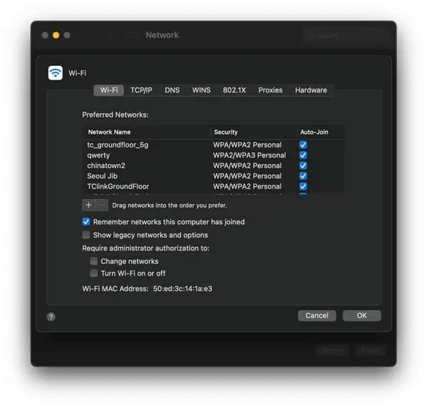 How to Change Wi-Fi from 2.4GHz to 5GHz 7 Mac-preferred-network-order