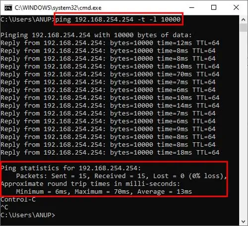 Ping-test