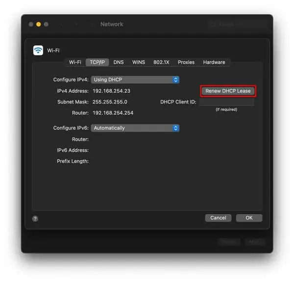 Fix: reCAPTCHA Not Working - Chrome, Firefox, Edge, Safari 7 Renew-DHCP-Lease-Mac-1
