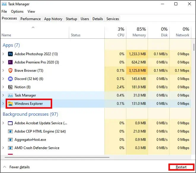 Why Is My Taskbar Flickering? How to Fix It 40 Restart-explorer-2