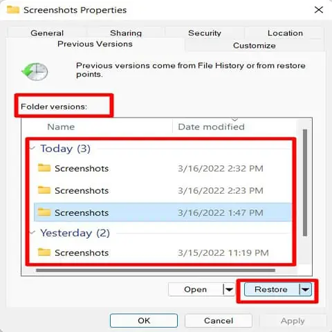 Deleted File Not in Recycle Bin? Here's How to Fix it 15 Restore-Folder-Version-Pop-Up-Box